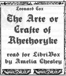 Arte or Crafte of Rhethoryke cover